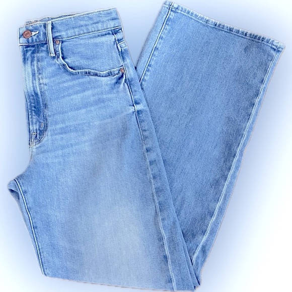 MOTHER Light Blue Wide Leg Flare Jeans - Picture 8 of 10